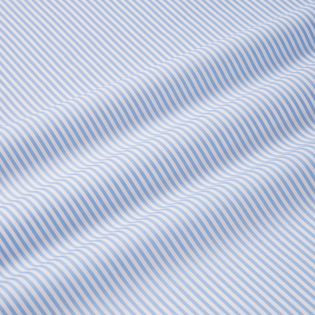 Pale Blue & White Tailored Fit Double Cuff Essential Bengal Stripe Formal Shirt