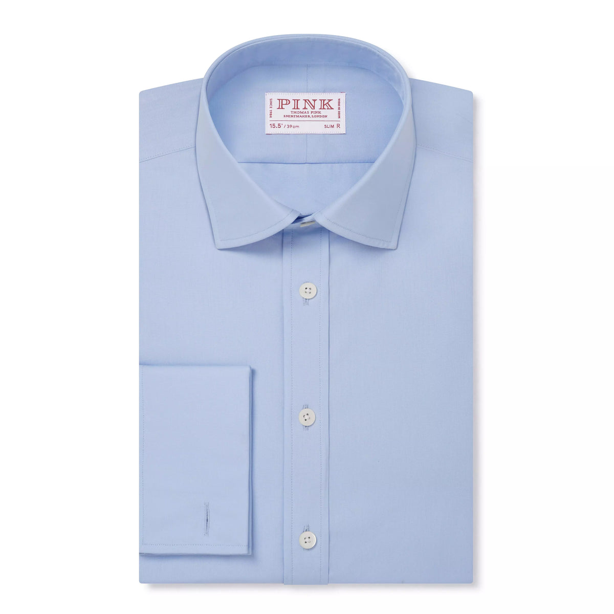 Pale Blue Slim Fit Double Cuff Ramses Poplin Formal Shirt