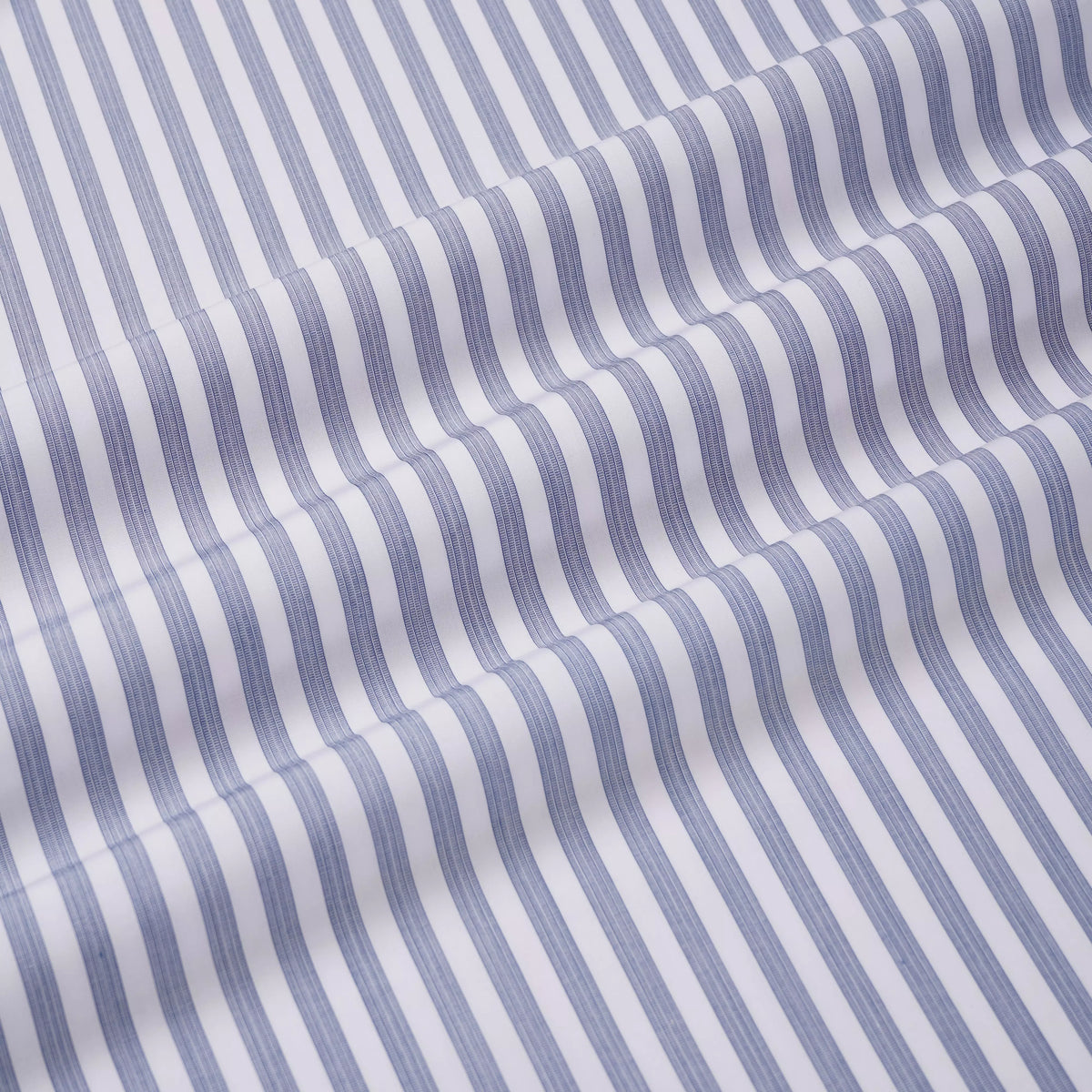 Deep Blue & White Tailored Fit Pillar Stripe Formal Shirt