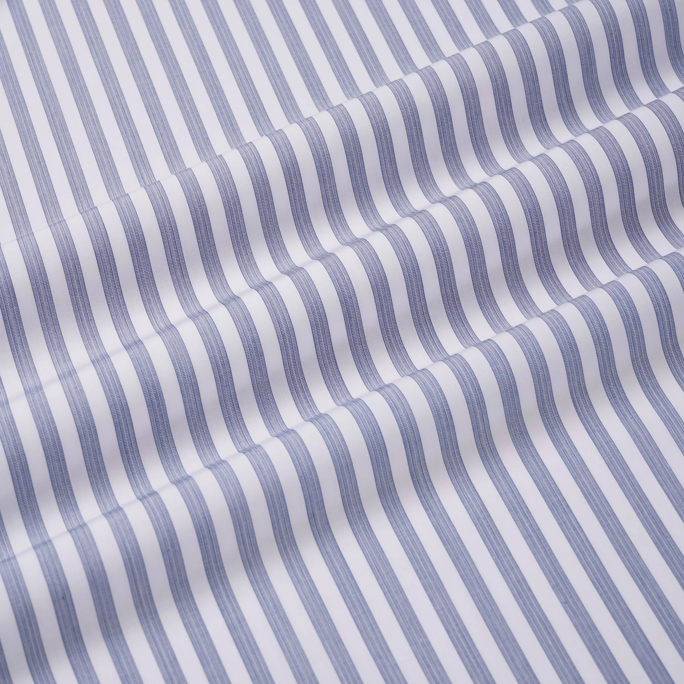 Deep Blue & White Tailored Fit Pillar Stripe Formal Shirt