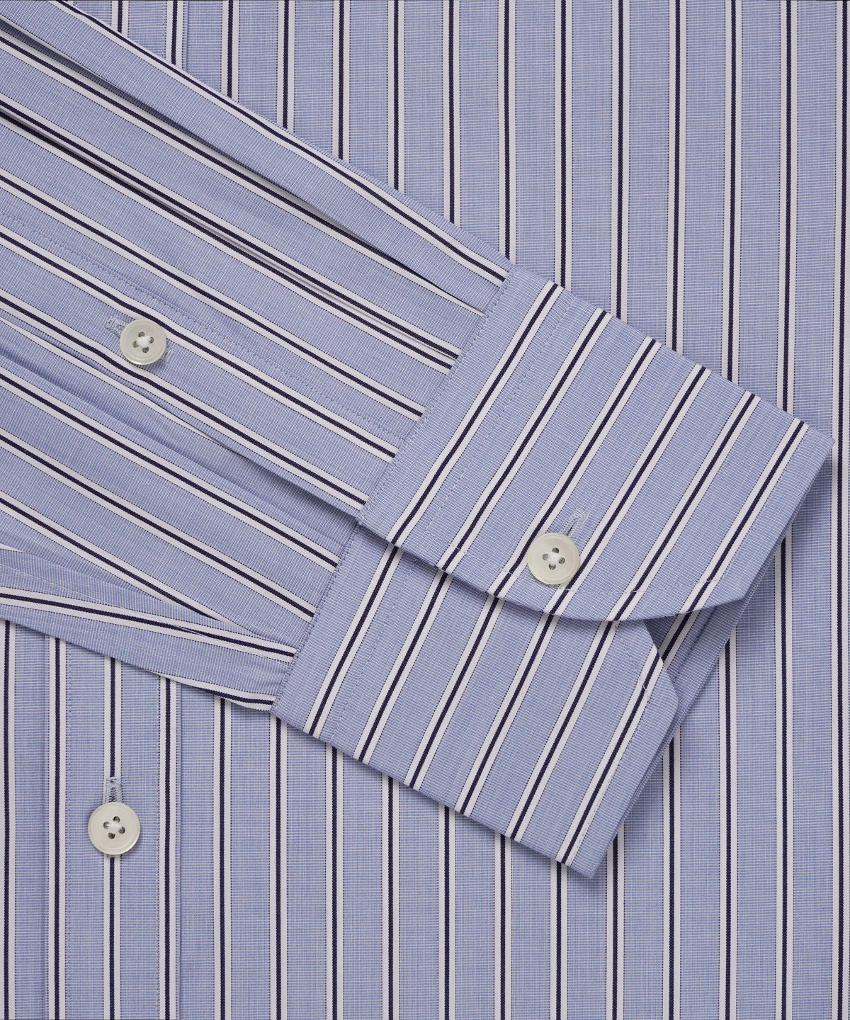 Blue & Navy Tailored Fit Regent End on End Stripe Formal Shirt