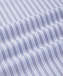 Pale Blue & White Classic Fit Double Cuff Berkeley Stripe Formal Shirt