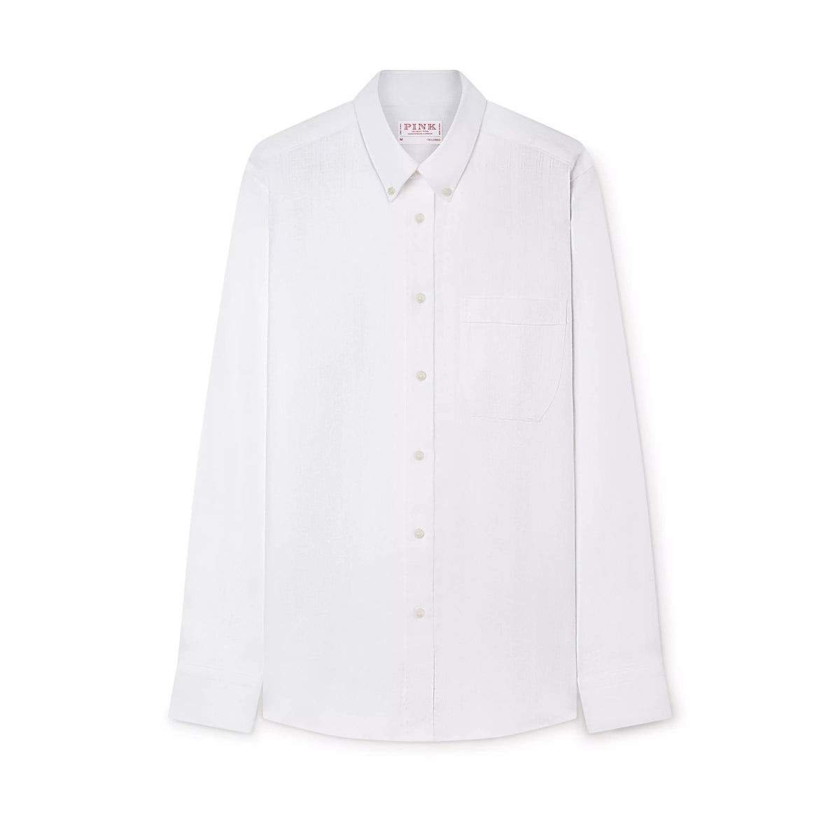 White Tailored Fit Smart Casual Button Down Collar Linen Tonal Stripe Shirt