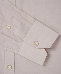 Beige & White Tailored Fit Cotton Mussoletta Formal Shirt