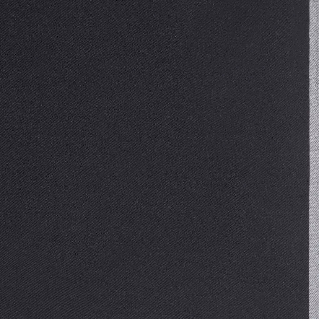 Charcoal Grey & Grey Silk Twill Woven Pocket Square